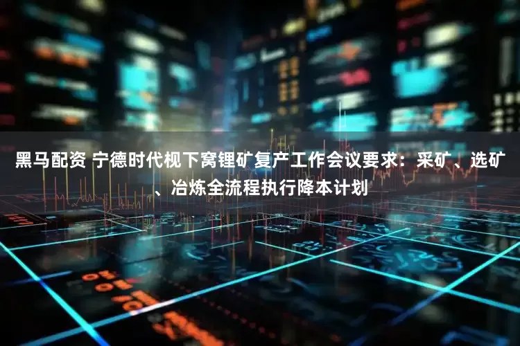 黑马配资 宁德时代枧下窝锂矿复产工作会议要求：采矿、选矿、冶炼全流程执行降本计划
