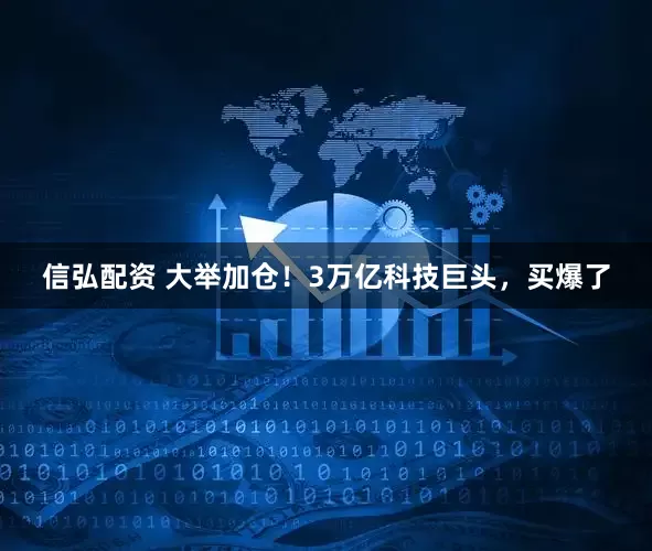 信弘配资 大举加仓！3万亿科技巨头，买爆了